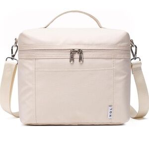 Nol,Cream Insulated Lunch Bag, small size  NWT,strap, insulated, see dimensions